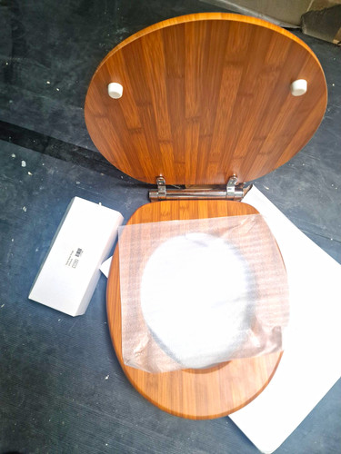 Wood oval toilet seat - wood,