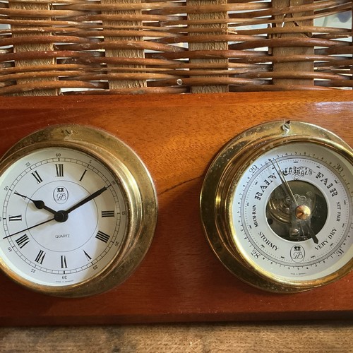 Vintage barometer clock - vintage,