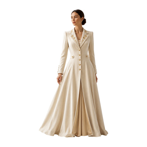 Women ivory long coat - women’s,