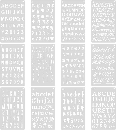 Letter stencils pcs - letter, 12