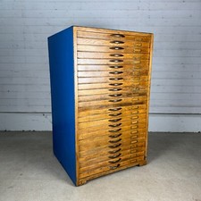 Vintage Mid Century Industrial Oak 24 Drawer Engineers Tool Unit