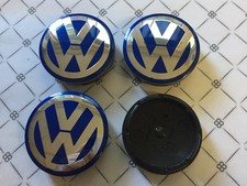 4x VW Wheel Centre Caps Golf Passat Jetta Polo 1J0601171 6N0601171 55mm Blue