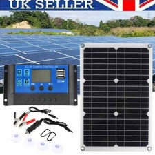 30W 50W Solar Panel Kit Battery Charger Controller For Car Van Caravan Boat 12V