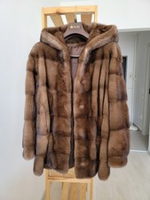 Mink fur coat brown size S