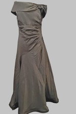 Off-Shoulder olive satin ball