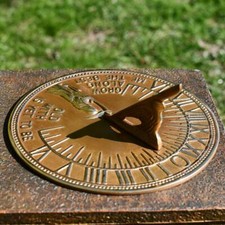 Old Father Time Antique Brass Garden Sundial - 200mm In Diameter
