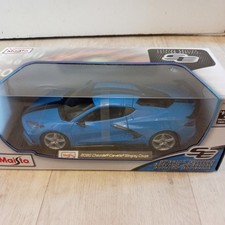 New MAISTO 1:18 2020 Chevrolet Corvette Stingray Coupe, Blue Diecast Model Car