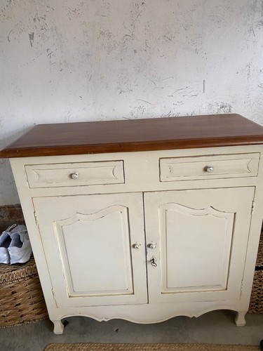 Cream distressed cupboard - cream,