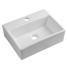 Bathroom Wash Sink Basin Small Cloakroom Wall Hung Square White 400 x 300mm