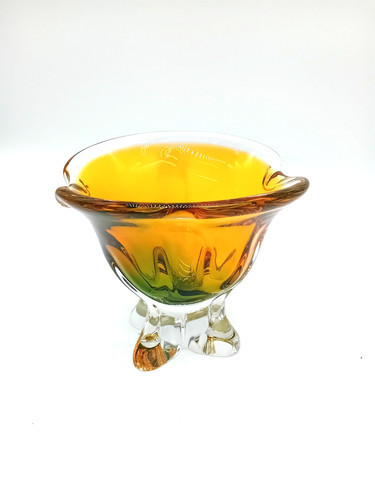 Czech chribska art glass - art, tulip