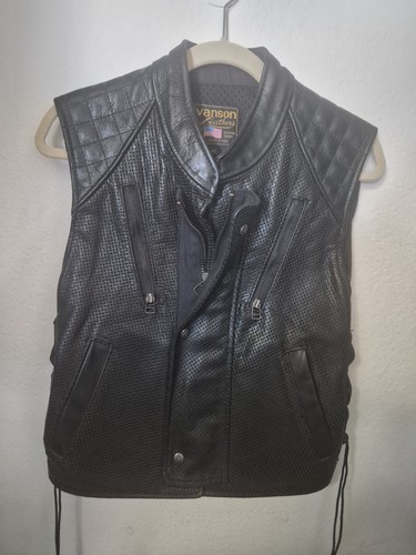Vanson men leather vest - leather,