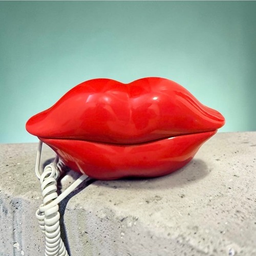 Vintage red lips telephone - vintage,