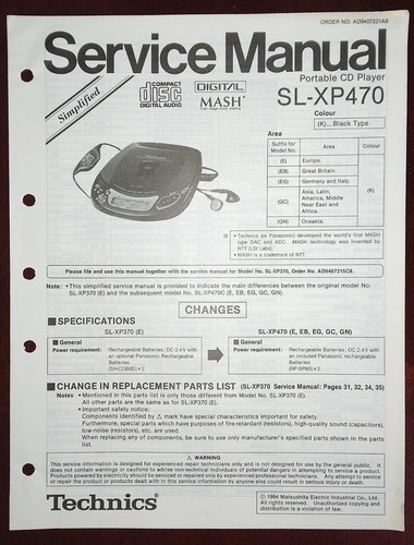 Technics portable player - cd,