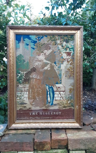 Large framed antique tapestry - framed,