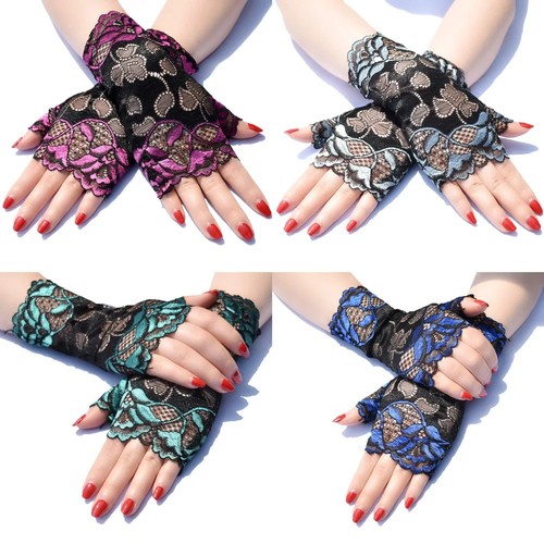 Women short lace gloves - short,