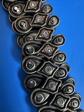 Zara Necklace Choker Collar Quality Metal  Clear &Black Rhinestones Vintage 45cm