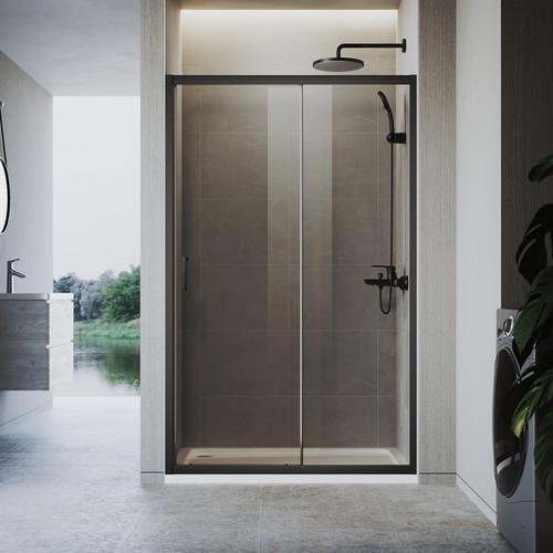 Black shower enclosure door - black,