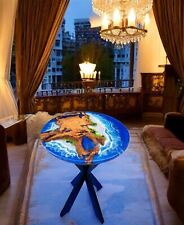 Ocean Blue Resin River Epoxy Coffee Table Top Handmade Wooden Art Furniture Deco