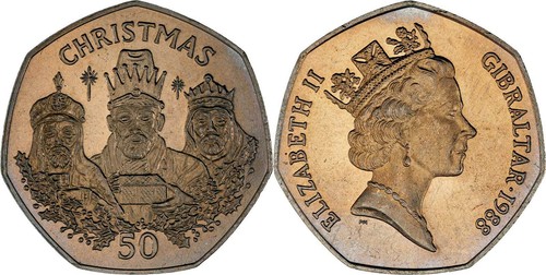 50p pence gibraltar 1988 - pence,