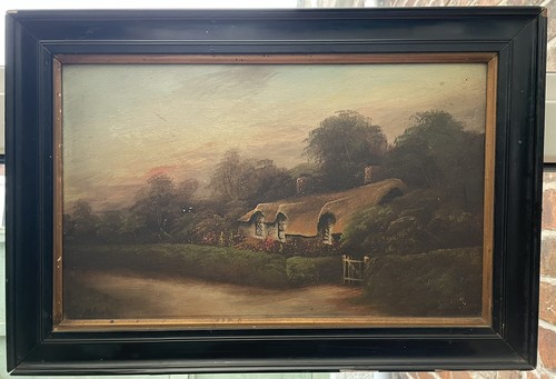 Thatched cottage country lane - thatched,