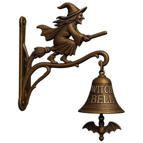 Witch doorbell cast iron - witch,