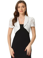 K Floral Lace Shrug White Size