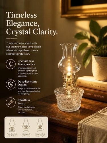 Clear glass lamp shade - lamp, 3cm