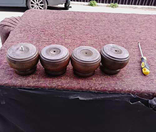 4pcs turned wooden - wooden, furniture