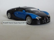 1:43 Scale Mint Bugatti Veyron 2010 Super Sports  Black/Blue by Altaya