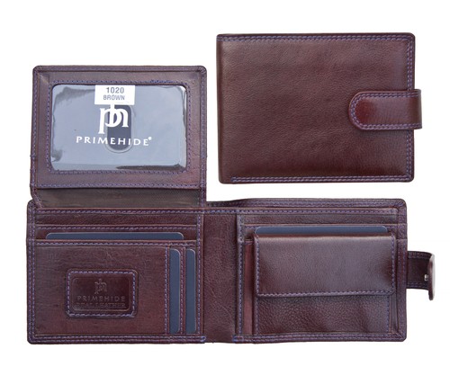 Men brown leather wallet - men's,