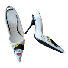 VICINI slingback US sz 6 / Eur 36 Vero Cuoio Italy Sequin Applique Pointed Toe 