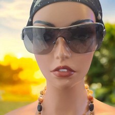 Vintage Vogue VO3759-S Designer Sunglasses Wrap Style Cream Frame Logo Arms