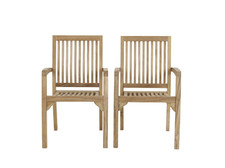 Teak stacking chairs set 2 - set,