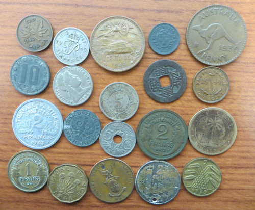 Old foreign coin - foreign, coins