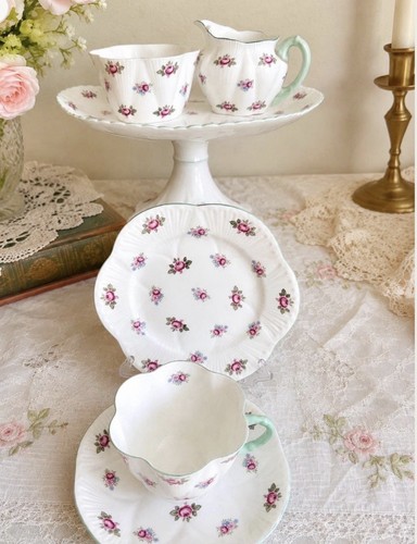 Shelley rosebud teaset for one - rosebud,