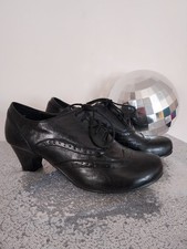 Victorian Vintage Style Faux Leather Lace up Brogue Shoes Size UK 6