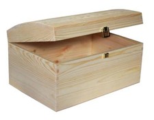 X Large Treasure Chest Plain Wooden Box Decoupage Craft Wedding Storage Trunk