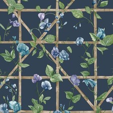 Trailing Floral Trellis Wallpaper Navy Blue Holden 14202 wallpaper for Any Room