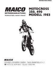 Maico 1986 gm star 250, 500, 250e, 500 owners manual 