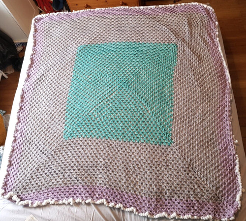 Hand crocheted blanket throw - hand,