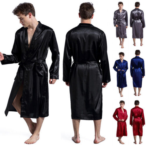 Mens long satin silk pajamas - silk,