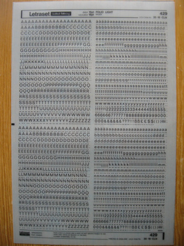 Letraset upp low num - 1,