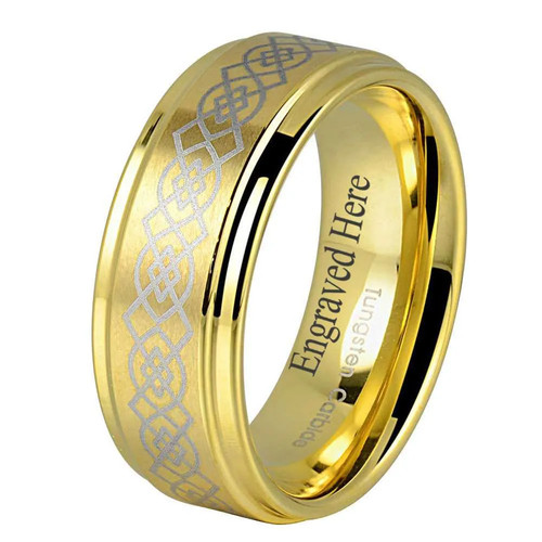 8mm tungsten carbide gold - 8mm,