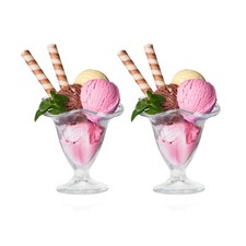 Sundae Glasses Knickerbocker Glory Dessert Ice Cream Bowls Cocktail Cups 2/4x