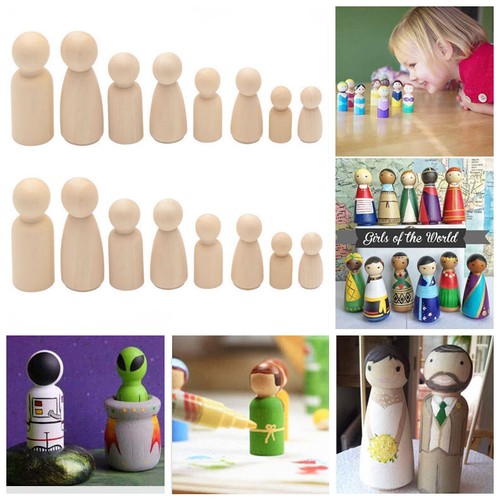 10x wooden doll peg people - peg,