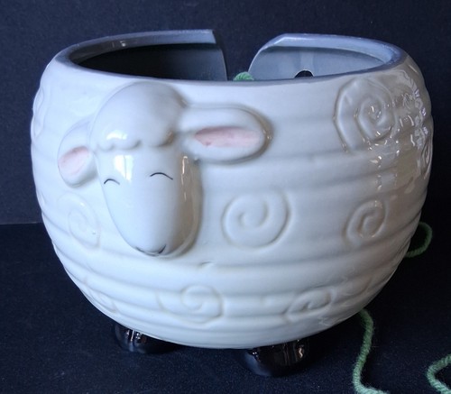 Sheep yarn ceramic bowl - yarn,