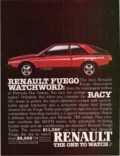 Renault fuego turbo 1984 - fuego,