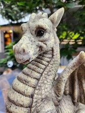 Grey Dragon Garden Ornament – Fantasy Figurine Gift Statue Collectable