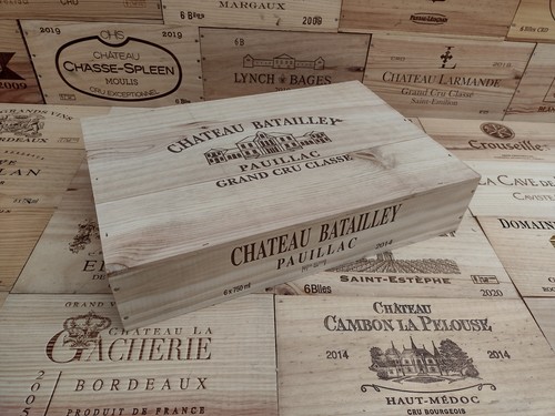 Wooden wine box crate - with, lid