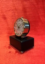 Antique Unique Swiza Coral 4 Jewels Musical Alarm Clock of Swiss Made 30's